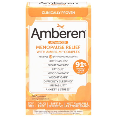 Amberen Menopause Relief Capsules Multi Symptom - 60 Count
