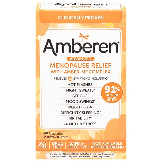 Amberen Menopause Relief Capsules Multi Symptom - 60 Count