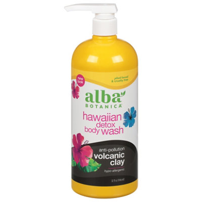 Alba Botanica Detox Body Wash Hawaiian Anti Pollition Volcanic Clay - 32 Fl. Oz.
