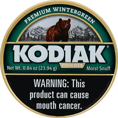 Kodiak Tobacco Snuff Pouches Moist Premium Wintergreen - 0.84 Oz - Randalls
