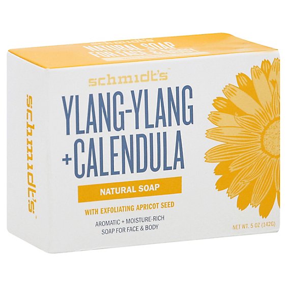 Schmidts Soap Bar For Face & Body Ylang Ylang + Calendula - 5 Oz