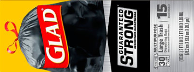 Glad Extra Strong Large Drawstring Trash Bags - 15    Count - Image 4