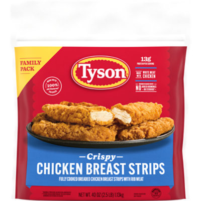 Tyson Frozen Crispy Chicken Breast Strips Family Pack - 40 Oz - Image 1