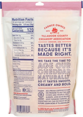 Tillamook Farmstyle Thick Cut Sharp Cheddar Shredded Cheese - 1 Lb - Image 8