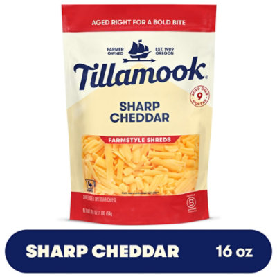 Tillamook Farmstyle Thick Cut Sharp Cheddar Shredded Cheese - 1 Lb - Image 2