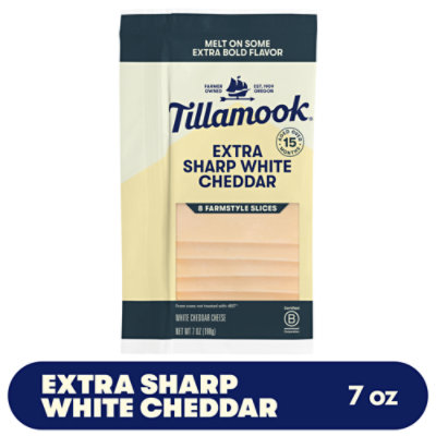 Tillamook Farmstyle Extra Sharp White Cheddar Slices Cheese 7 Count - 7 Oz - Image 2