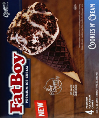 FatBoy Ice Cream Cones Premium Cookies N Cream 4 Count - 4.75 Fl. Oz. - Image 3
