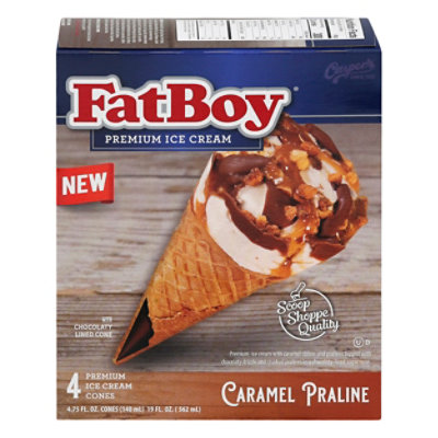 FatBoy Ice Cream Cones Premium Caramel Praline 4 Count - 4.75 Fl. Oz. - Image 4