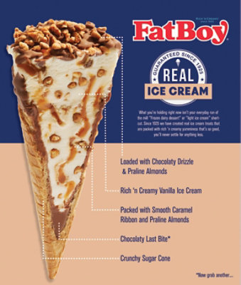 FatBoy Ice Cream Cones Premium Caramel Praline 4 Count - 4.75 Fl. Oz. - Image 7