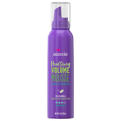  Aussie Headstrong Volume Mousse Maximum Hold With Bamboo & Kakadu Plum - 6 Oz 