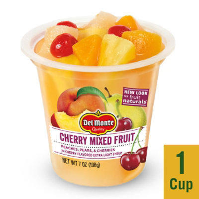 Del Monte Fruit Naturals Fruit Snack Cherry Mixed Fruit In Extra Light Syrup - 7 Oz - Image 1