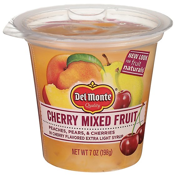 Del Monte Fruit Naturals Fruit Snack Cherry Mixed Fruit In Extra Light Syrup - 7 Oz