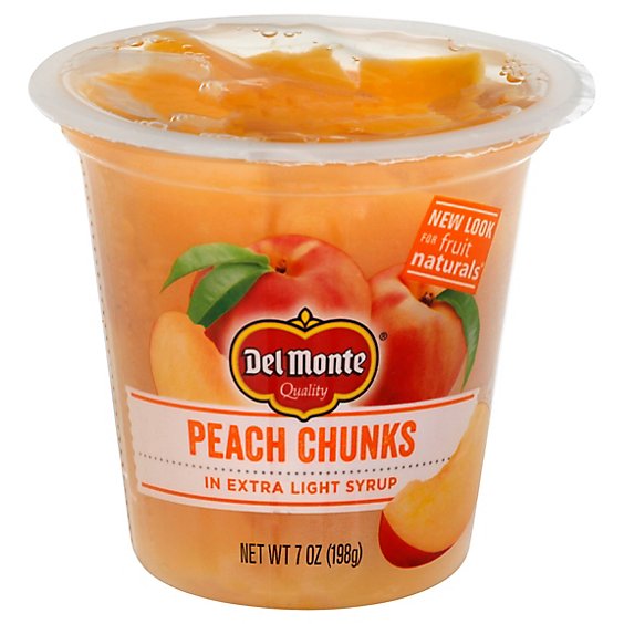 Del Monte Fruit Naturals Fruit Snack Yellow Cling Peach Chunks In Extra Light Syrup - 7 Oz