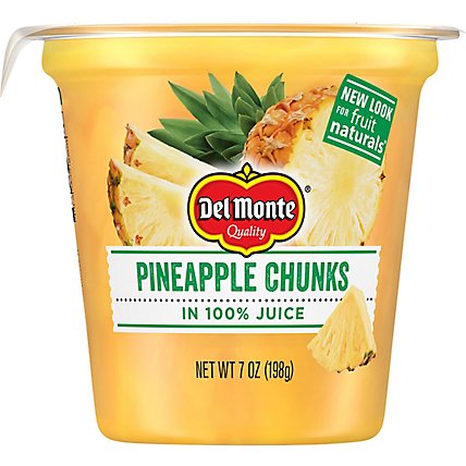 Del Monte Fruit Naturals Fruit Snack Pineapple Chunks In 100% Juice - 7 Oz - Image 2