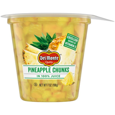 Del Monte Fruit Naturals Fruit Snack Pineapple Chunks In 100% Juice - 7 Oz - Image 1