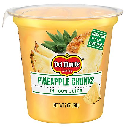 Del Monte Fruit Naturals Fruit Snack Pineapple Chunks In 100% Juice - 7 Oz - Image 1