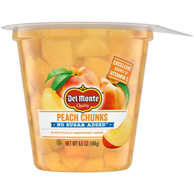 Del Monte Fruit Naturals Fruit Snack No Sugar Added Yellow Cling Peach Chunks - 6.5 Oz - Image 1