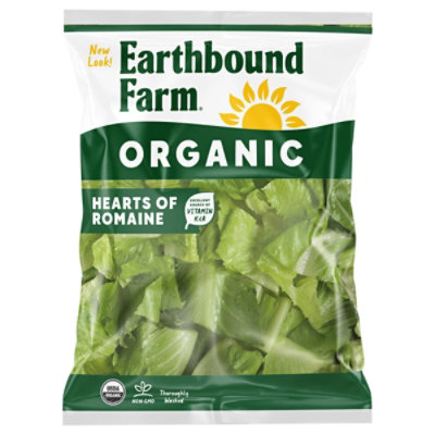 Earthbound Farm Lettuce Organic Hearts Of Romaine Pre Washed - 10 Oz