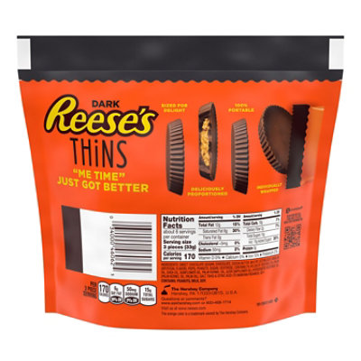 Reeses Thins Dark Chocolate Peanut Butter Cups Candy Share Pack - 7.37 Oz - Image 2