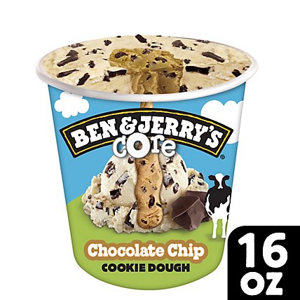 Ben & Jerrys Cookie Dough Core Ice Cream Chocolate Chip 1 Pint - 16 Oz - Image 1