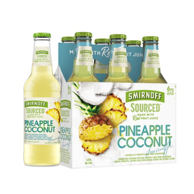 Smirnoff Sourced Pineapple Coconut Malt Beverage 4.5% ABV In Bottles - 6-11.2 Oz - Image 1