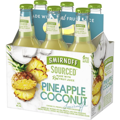Smirnoff Sourced Pineapple Coconut Malt Beverage 4.5% ABV In Bottles - 6-11.2 Oz - Image 2