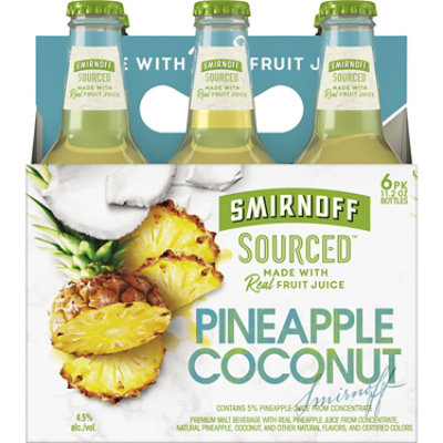 Smirnoff Sourced Pineapple Coconut Malt Beverage 4.5% ABV In Bottles - 6-11.2 Oz - Image 5