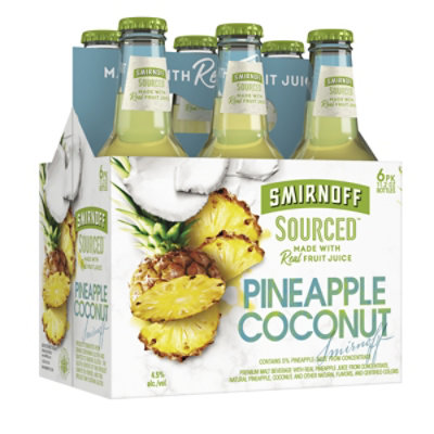 Smirnoff Sourced Pineapple Coconut Malt Beverage 4.5% ABV In Bottles - 6-11.2 Oz - Image 3