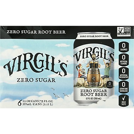 Virgils Sofa Zero Sugar Root Beer Cans - 6-12 Fl. Oz. - Image 2