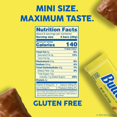 Butterfinger Crispety Crunchety Peanut-Buttery Bites Movie Theater Candy Mini Bars Bag - 8 Oz - Image 4