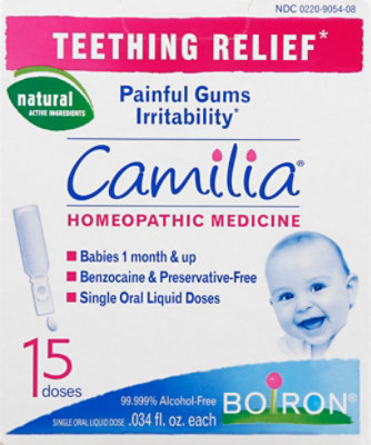 Boiron Camilia Teething Relief Single Use Liquid Doses - 15 Count - Image 2