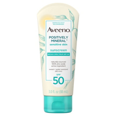 Aveeno Positive Mineral Lotion Sensitive Skin Spf 50 - 3 Fl. Oz. - Image 3