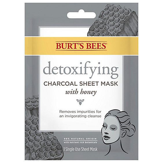 Burts Detoxifying Charcoal Sheet Mask - Each