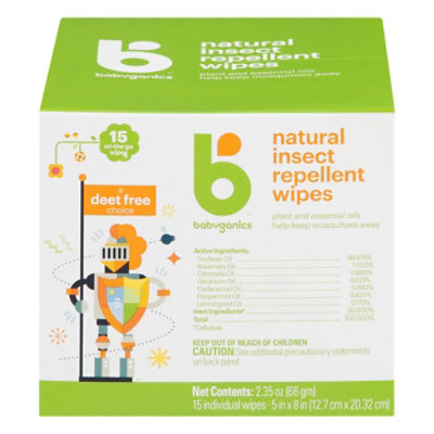 Babyganics Insect Repellent Wipes 15 Count - 2.35 Oz - Image 3