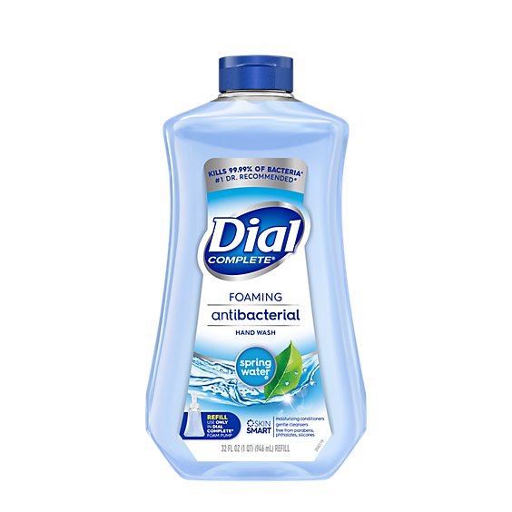 Dial Complete Spring Water Antibacterial Foaming Hand Wash Refill - 32 Fl. Oz.