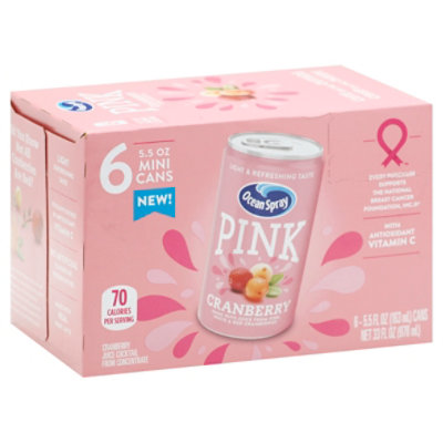 Ocean Spray Pink Cranberry Mini Cans - 6-5.5 Fl. Oz.