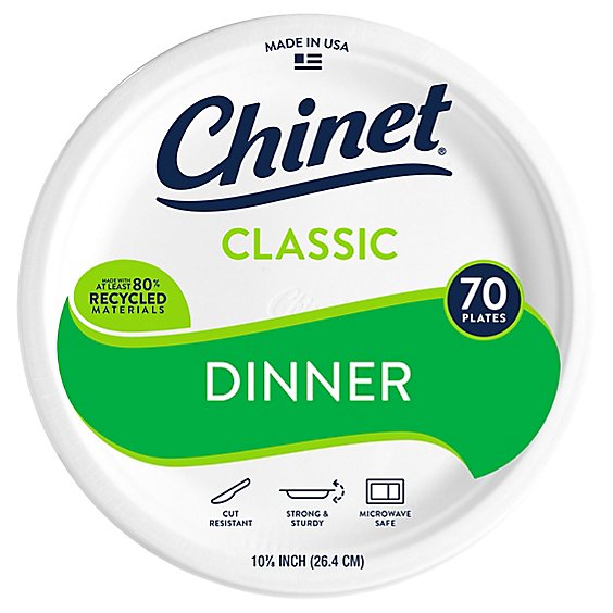 Chinet Cw 10 3/8 Inch Dinner Plate - 70 Count