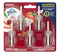 Glade PlugIns Scented Oil Refill Apple Cinnamon Essential Oil Infused Wall Plug In 3.35 Fl Oz 5ct