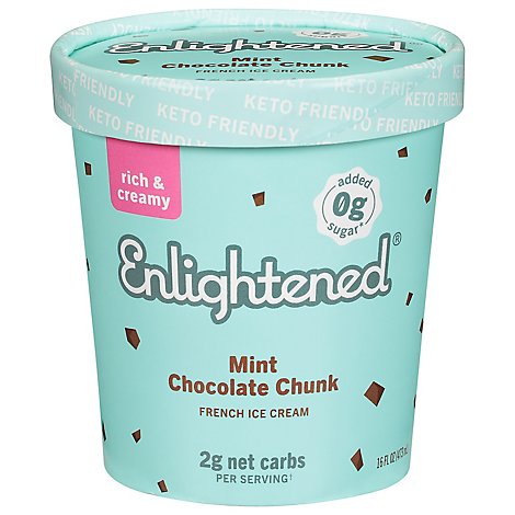 Enlightened Keto Collection Ice Cream Mint Chocolate Chunk 1 Pint - 473 Ml