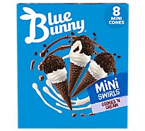 Blue Bunny Mini Swirls Cookies N Cream Cones - 8-2.3 Fl. Oz.