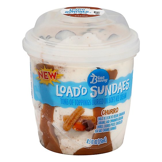 Blue Bunny Load D Sundaes Ice Cream Churro - 8.5 Fl. Oz.