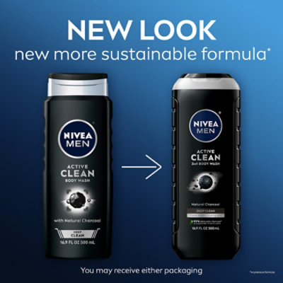 NIVEA MEN Body Wash Deep Active Clean Charcoal - 16.9 Fl. Oz. - Image 2
