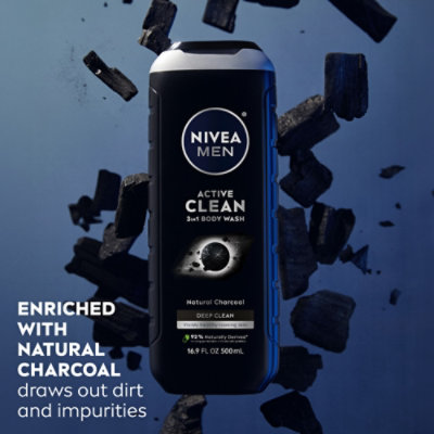 NIVEA MEN Body Wash Deep Active Clean Charcoal - 16.9 Fl. Oz. - Image 4