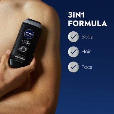 NIVEA MEN Body Wash Deep Active Clean Charcoal - 16.9 Fl. Oz. - Image 3