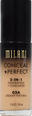 Milani Conceal+Perfect 02A Creamy Natural 2-In-1 Foundation + Concealer - 1 Fl. Oz. - Image 2