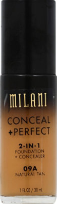 Milani Conceal+Perfect 09A Natural Tan 2-In-1 Foundation + Concealer - 1 Fl. Oz. - Image 2