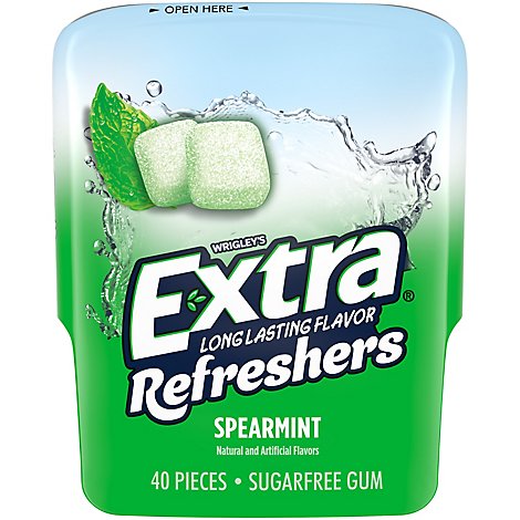Extra Refreshers Sugar Free Chewing Gum Spearmint - 40 Count