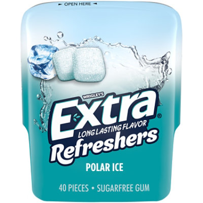 Extra Refreshers Sugar Free Chewing Gum Polar Ice - 40 Count