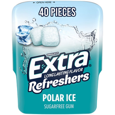 Extra Refreshers Sugar Free Chewing Gum Polar Ice - 40 Count