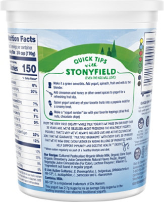 Stonyfield Organic Probiotic Yogurt Whole Milk Strawberry - 32 Oz - Image 5